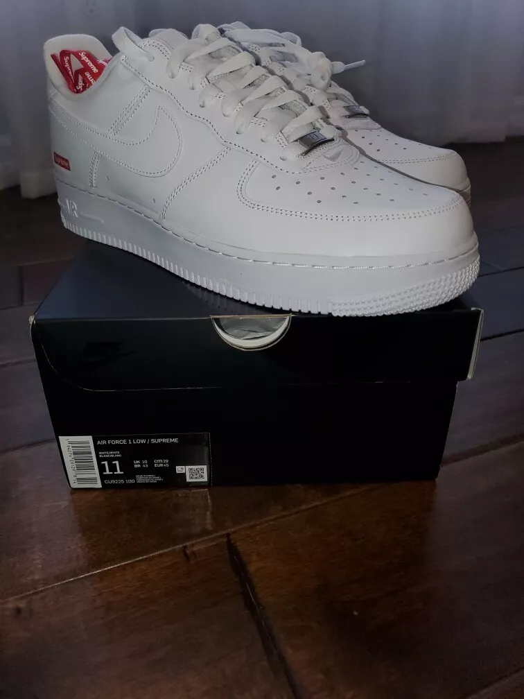 Size 11 - Nike Air Force 1 Low x Supreme Box Logo - White 2020 | eBay