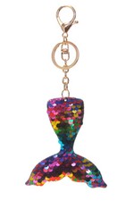 Mermaid Tail Keychain Glitter Sequin Rainbow Key Chain