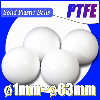 White Solid PTFE Plastic Balls Dia~ 1mm- 63mm Anticorrosion Diaphragm Pump Ball