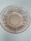 Vtg Sharon Depression Glass Bowl Federal Cabbage Roses Pink Serving 10" Large