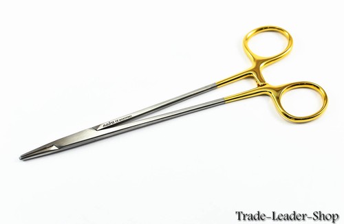 TC DeBakey Needle Holder Surgical Instrument - Straight, 18 Cm, Gold Seam By NATRA