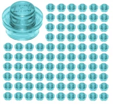☀️Lego 1x1 Trans-Light Blue Round Plates x100 Dots Stud Piece Bulk Legos #4073