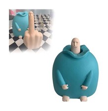 Funny Smiling Middle Finger Statue Ornaments, Novelty Resin Finger Man Sculpt...