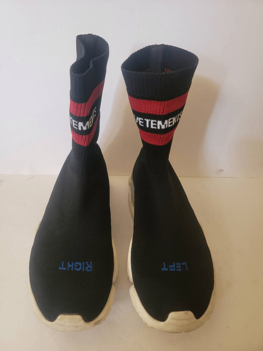 Reebok Time Vetements Men's Black Rare Socks Sneakers Size