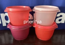 Tupperware Servalier 20oz Bowl Liquid Tight Seal Set 4 Different Shades Pink New