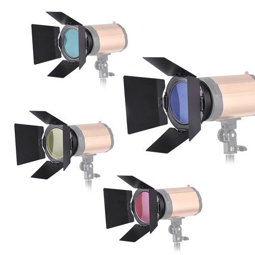 Photography Barn Door & Honeycomb Grid & 4 Color Filters for Video Lights Y4A8 - Picture 7 of 11