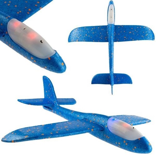 3x Styroporflugzeug Flugzeug Spielzeug LED Flieger Segelflugzeug Wurfgleiter - Bild 5 von 7