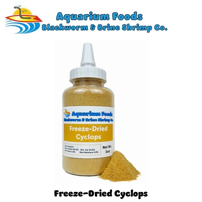 Freeze-Dried Cyclops/Copepods for Fish Fry, Babies, Corals and Anemones. Bottle