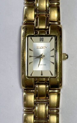 ELGIN LADY SWISS DIAMOND👀EG 083 097 753 Quartz WRIST WATCH 6828B