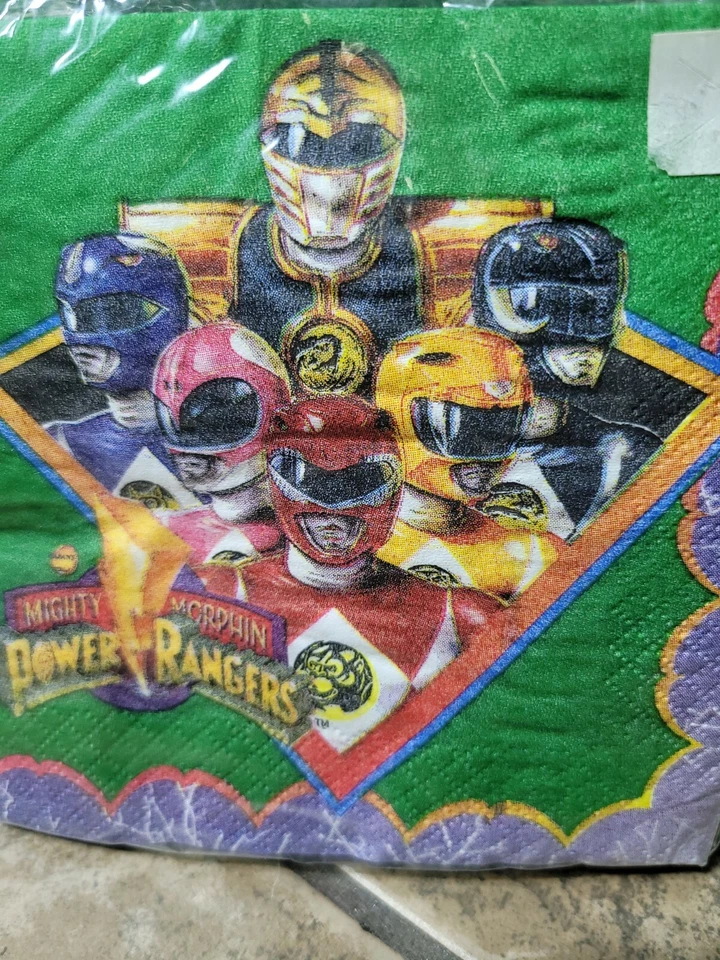 Servilletas Power Rangers Dino 16 unidades 1995 nuevas de colección. 9.8"x9.75" Saban  Foto 2 de 4