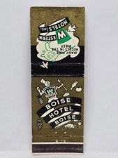 Vintage Matchbook Cover - BOISE HOTEL Western Hotels Boise Idaho ID