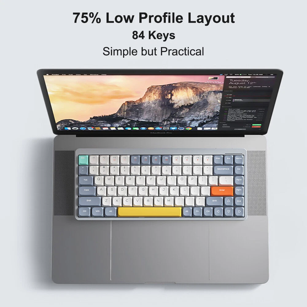 iBlancod 84-Key Mechanical Keyboard with 2.4G BT5.0 Type-C Wireless Connectivity N6H8