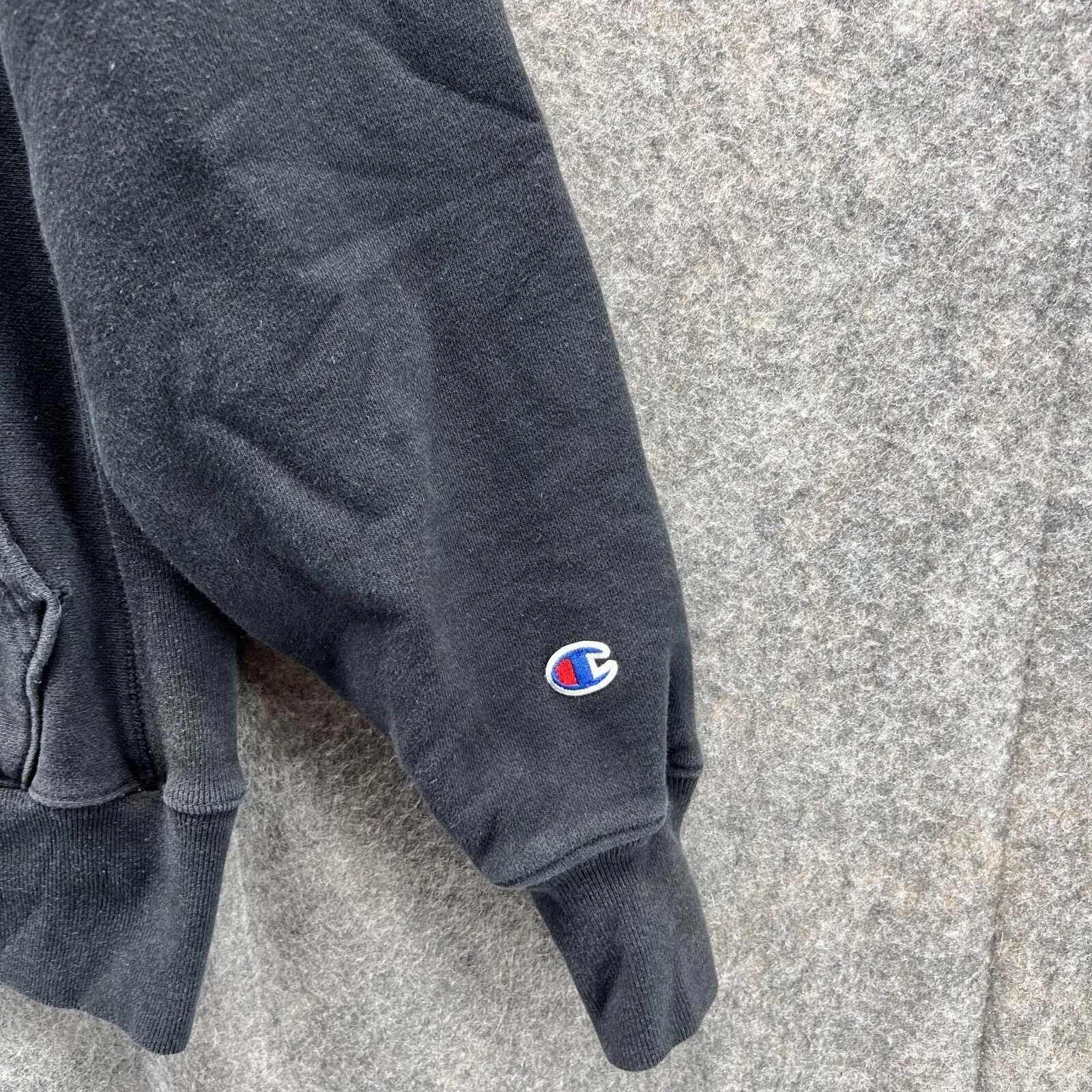 VETEMENTS Champion Maglione Uomo Cappuccio Nero Medio Giacca Pullover Cotone Reverse Weeve