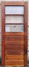 32"x78" Antique Vintage SOLID Wood Wooden Entry Exterior Front Door Window Glass