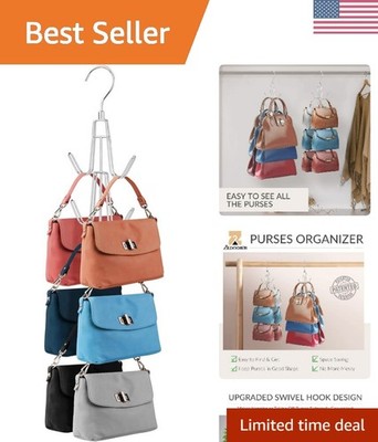 Purse Hanger Organizer for Closet, Hanging Bag Holder, Keeping Purses Visible...