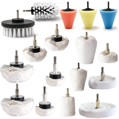 Medoon 17Pc Buffing Polishing Pad Kit Drill Set for Metal Wood Car