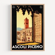 Ascoli Piceno-Italia 1932 Retro Travel Poster