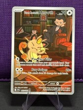 Team Rocket's Meowth 203/182 Illustration Rare Destined Rivals Pokemon Holo NM