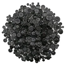 600-700Pcs Black Buttons for Crafts Bulk Black Craft Buttons Assorted Size fo...