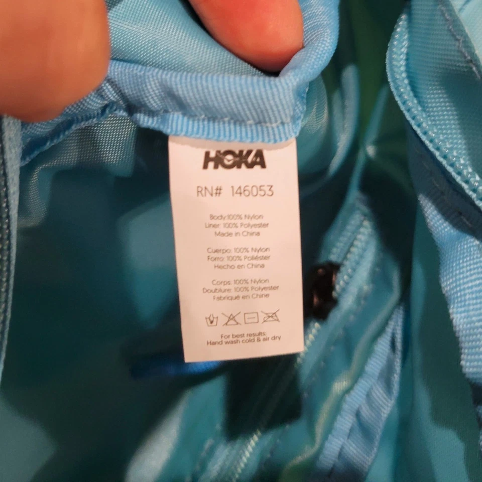 Bolsa de cintura HOKA Fanny Pack ajustável neon azul-petróleo/amarelo bolsos corrida - Imagem 3 de 4