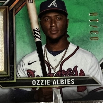 イチロー TRIPLE THREADS RELICS LEGEND 2021 Topps Triple Threads Relic Combos Emerald /18 #RCCFAA Albies