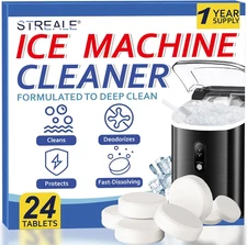 Ice Machine Cleaner Maker and Descaler - 24 Ice Maker Cleaner Tablets Compatible