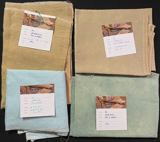 4xCross Stitch FABRIC: FOX & RABBIT DESIGNS Zweigart 32 & 36ct Linen peices RQ98