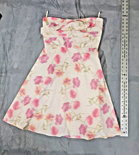 Banana Republic Size 8 Floral Strapless Cocktail Party Dress Ivory Pink Summer