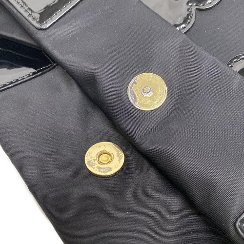 Auth TORY BURCH - Black Nylon Patent Leather (Synthetic Leather) Tote Bag - Picture 11 of 11