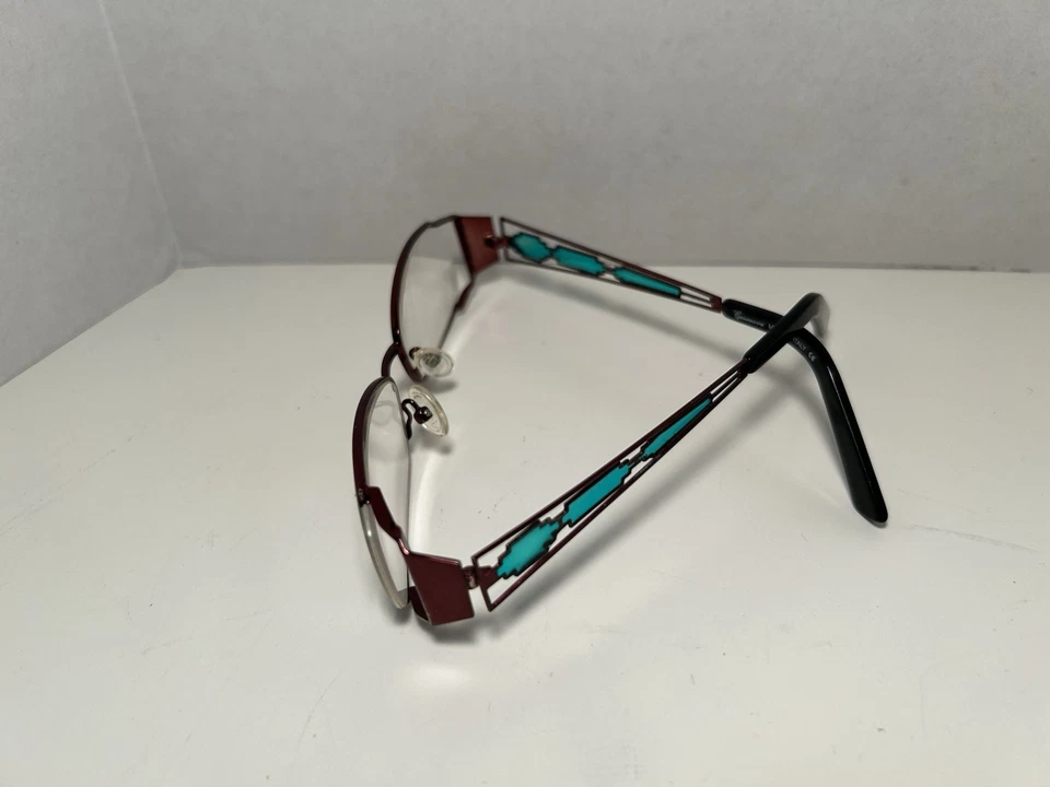 Marco de gafas Casenova bronce metal verde azulado detalles clave rectángulo Italia LC-56 Foto 4 de 4