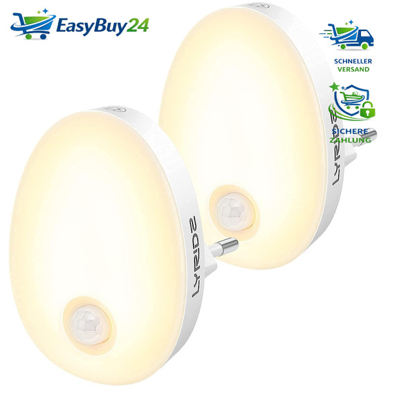 Nachtlicht Steckdose Mit Bewegungsmelder Warmweiß Dimmbar Led 2 StüCk FüR-image