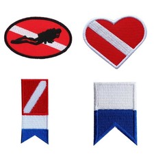 Scuba Diving Dive Flag Embroidered Diver Badg...
