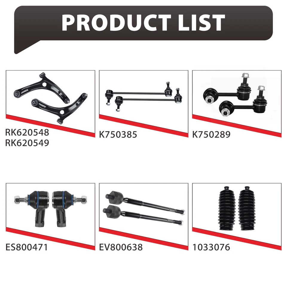 Kit de 12 brazos de control inferiores delanteros barra estabilizadora Tierod para Mitsubishi Lancer Outlander Foto 3 de 4