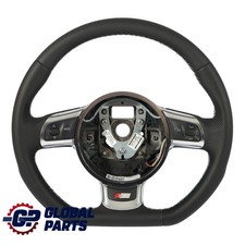 Audi A3 8P Lenkrad NEU Schwarzes Leder Flacher Boden Weißes Gewinde 8J0419091G