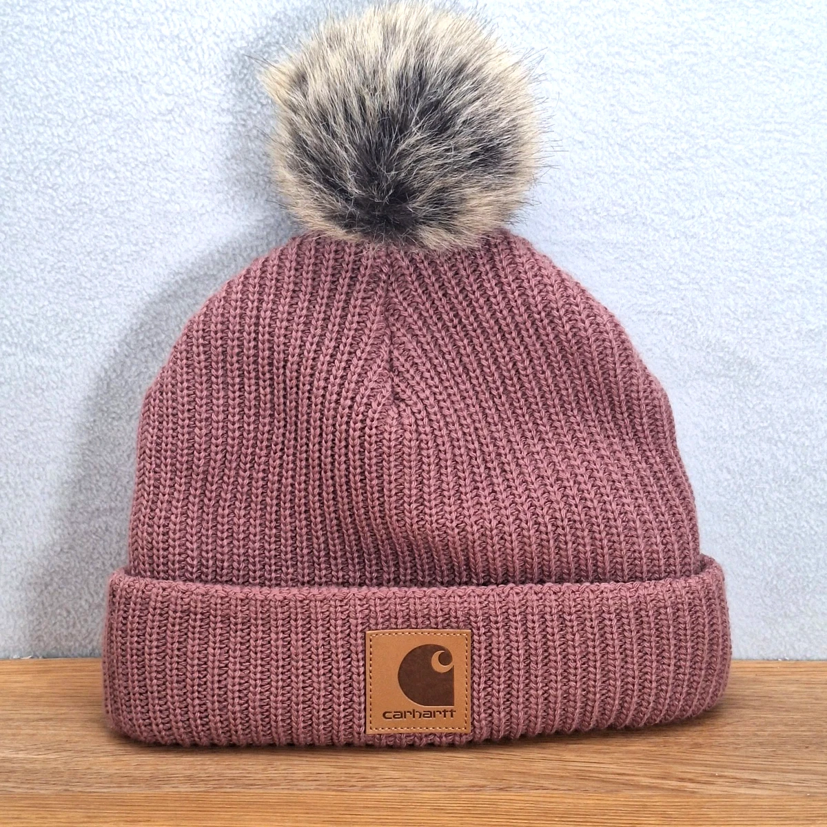 Carhartt knit cuffed beanie hat new with tags adult one size, soft pale pink Carhartt Knit Cuff Beanie in Woodrose – Boot Country main image 4