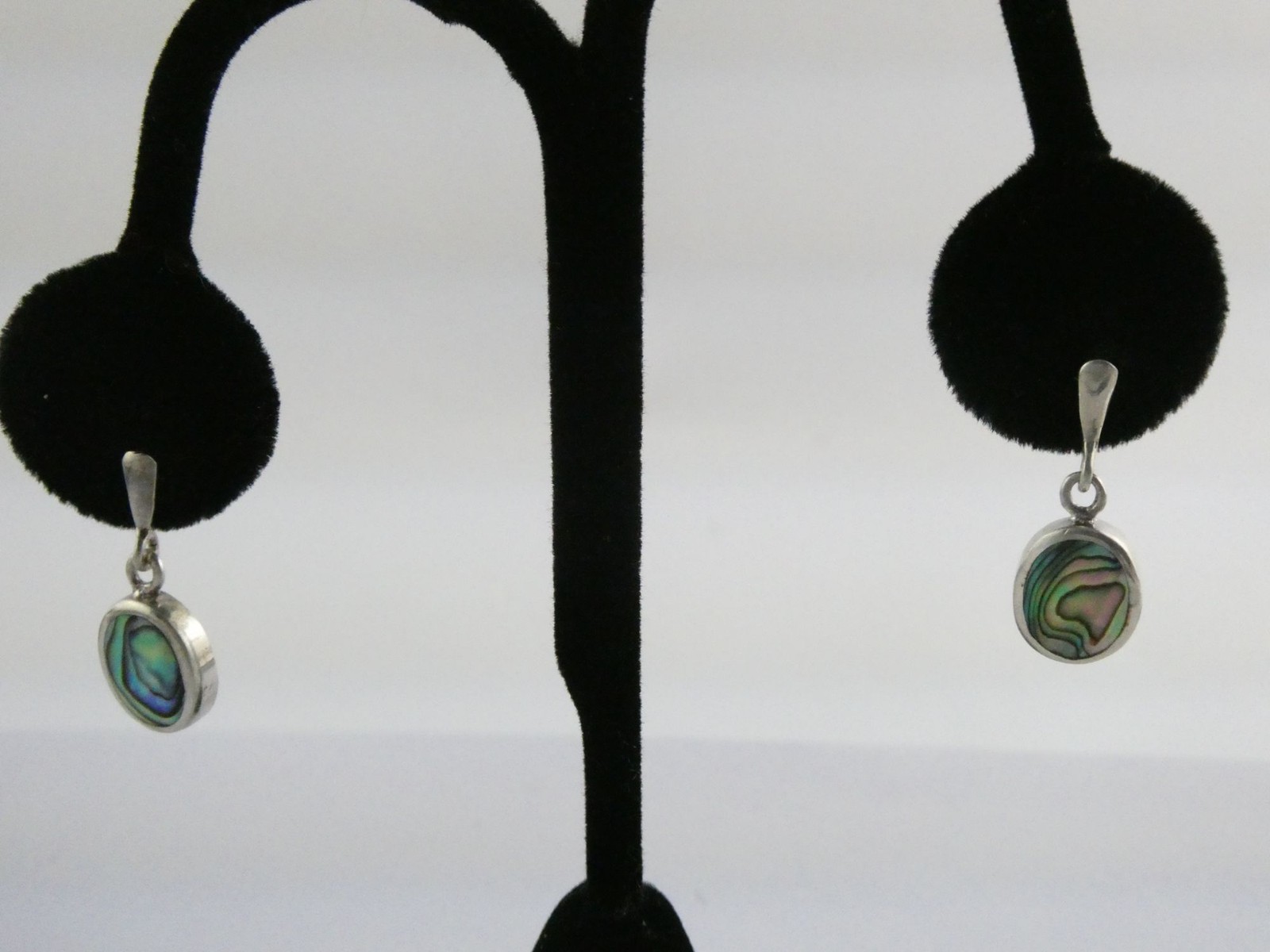 Sterling Silver Abalone Shell Flat Cab Dangling S… - image 2