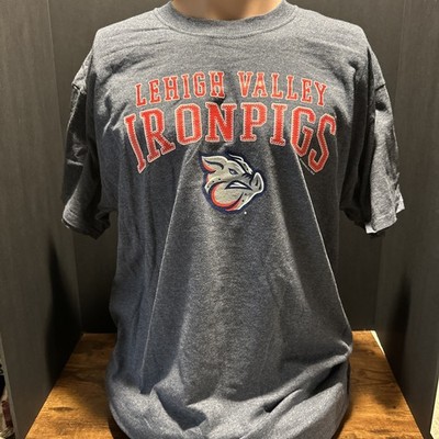 Lehigh Valley Iron Pigs XL  Mens Heather Blue Graphic Logo Tshirt MiLB