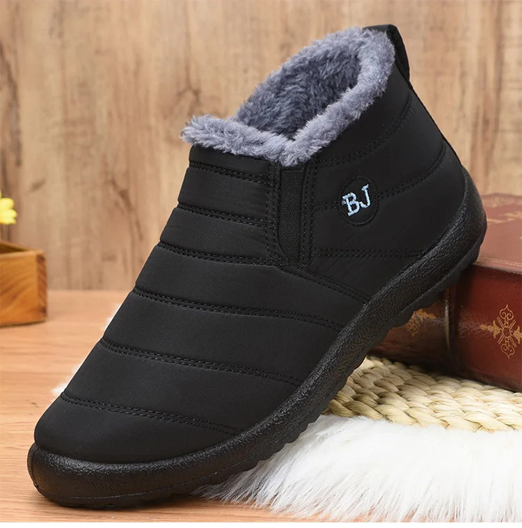 Shoes Snow Boots Fur-lined Slip On Warm Ankle Size Us