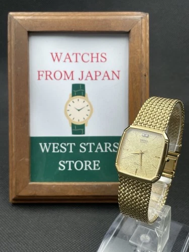 [Excellent] Vintage Seiko Dolce 9521-5210 Gold Quartz Octagon Watch JAPAN