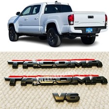 3456pcs Emblem Overlay Kits For 2016-2023 Tacoma Sr5 V6 4x4 Matte Black Badge