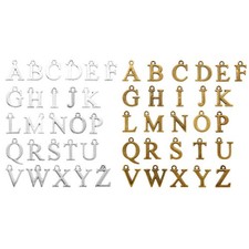 52pcs A-Z Alphabet Charms - Silver/Gold/Bronze Alloy Letter Pendants for DIY
