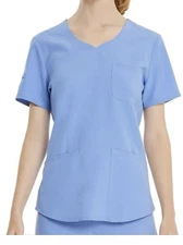Scrubstar Women's Core Essentials Sweetheart V-Neck Scrub Top Ceil Blue XL