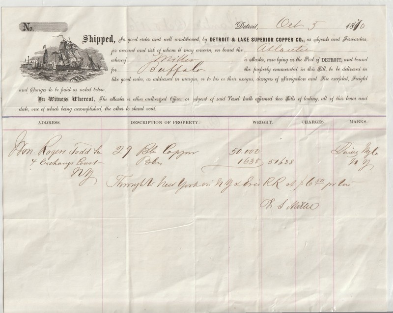 Quincy Copper Mining Co Shipping Copper LAKE SUPERIOR Michigan 9529 mi hancock