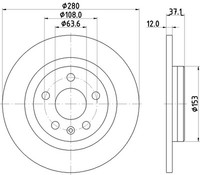 Hella Bremsscheiben Hinten Voll Passend FüR Volvo XC40 536 8DD 355 133-411