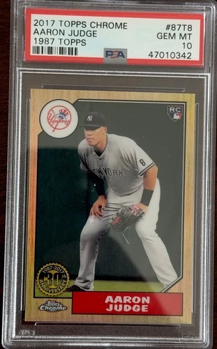 2017 Topps Chrome Aaron Judge 1987 RC Rookie #87T-8 Yankees PSA 10
