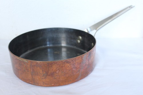 HERMOSA SARTÉN DE COBRE GRANDE DE GEORG JENSEN, DINAMARCA, DISEÑO HENNING KOPPEL #12731 - Imagen 1 de 5
