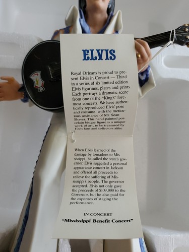 Elvis In Concert Mississippi Benefit figure Royal Orleans 1986 Ltd Edition w/COA - Picture 12 of 20