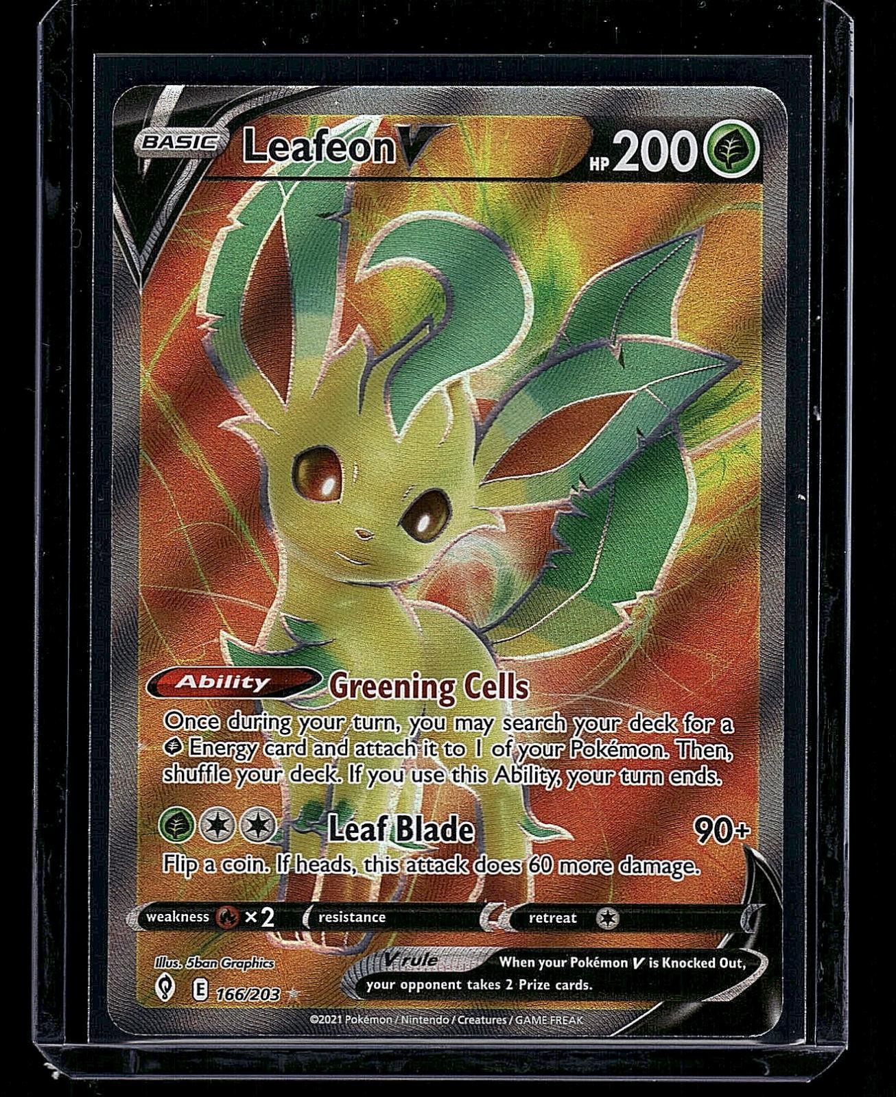 Leafeon V 166/203 Ultra Rare Evolving Skies Pokemon Near Mint