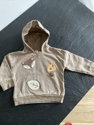 HM Baby Pullover Hoodie | Gr. 86| Beige | Junge | Topomini | Fuchs Pilz Blatt