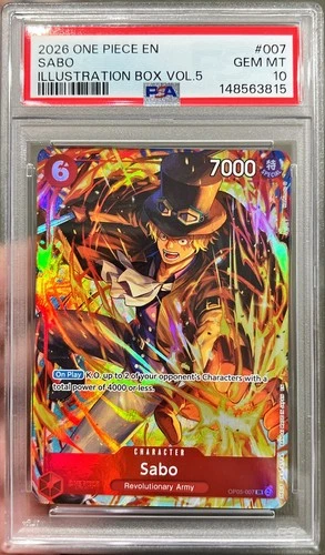 One Piece English Sabo Illustration Box Vol 5 OP05-007 PSA 10 Gem Mint